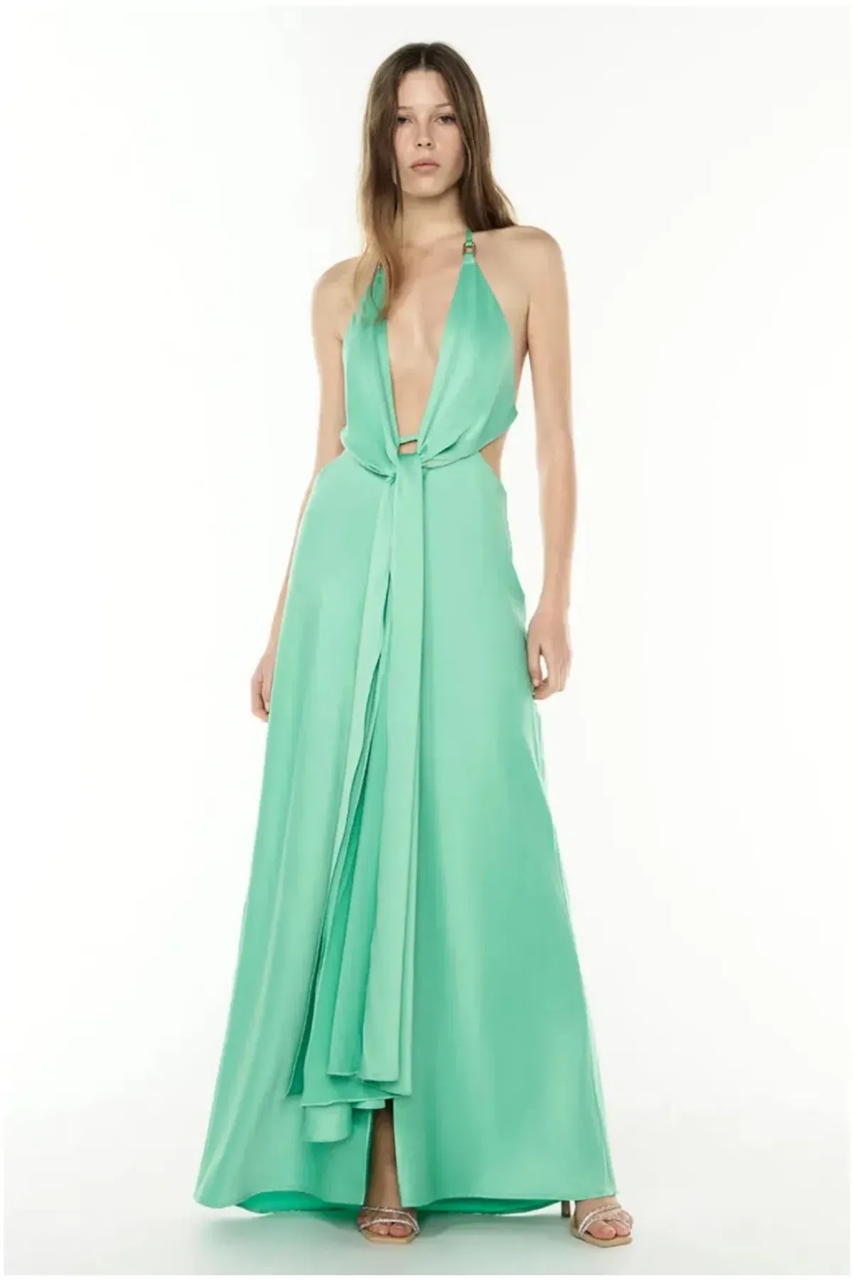 Evening Trance Slip Dress in Green by Manning Cartell Size 8 for rent on The Volte - main image
