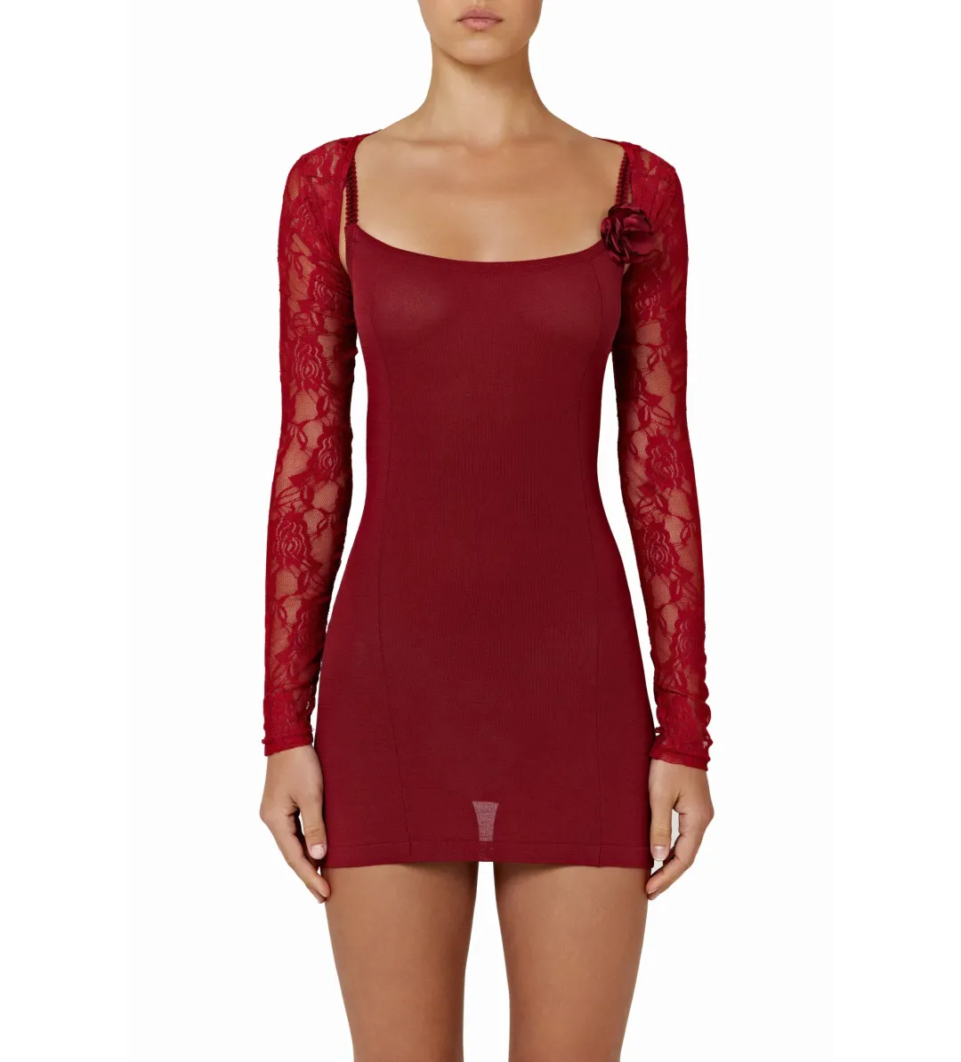 Bamba Swim Romanza Dress and Cardigan Set Rosso Size XS/AU 6 for rent on The Volte - main image