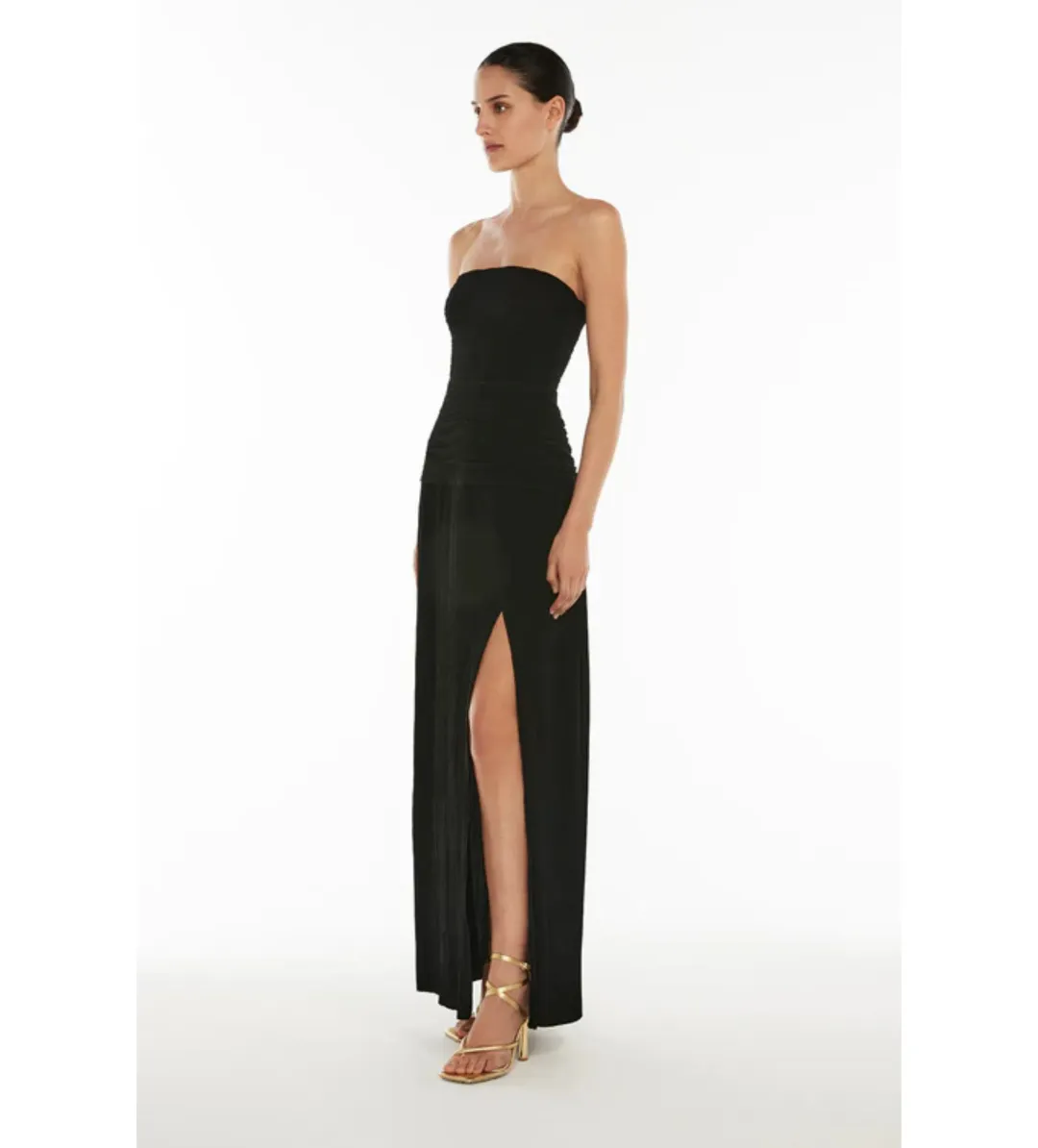 Manning Cartell Double Time Pleat Strapless Dress in Black Size AU8 for rent on The Volte - main image