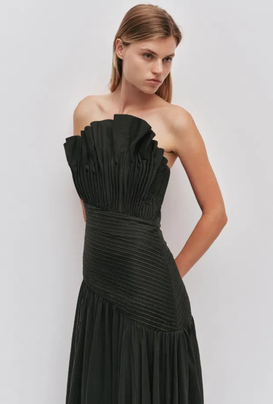 Aje Aquiline Maxi Dress in Hunter Green Size 6 for rent on The Volte - main image
