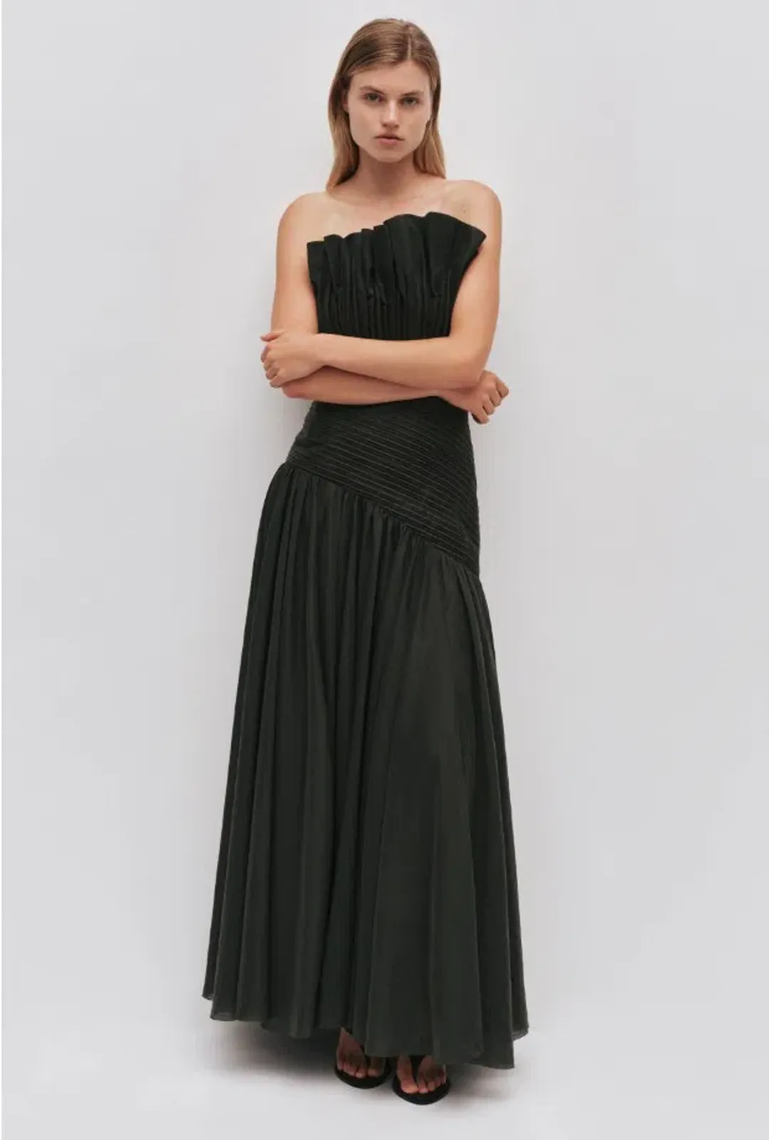 Aje Aquiline Maxi Dress in Hunter Green Size 6 for rent on The Volte - main image