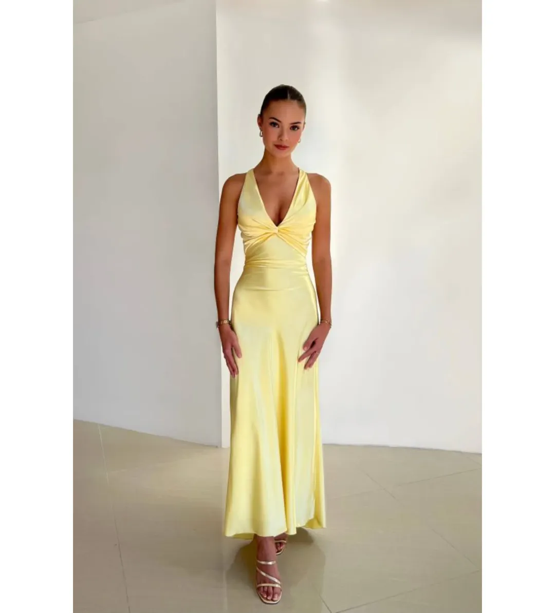 Ruth Tarvydas Goddess Gown in Yellow Size AU10 for rent on The Volte - main image