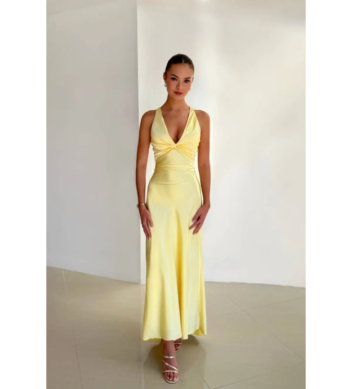 Ruth Tarvydas Goddess Gown in Yellow Size AU12 for rent on The Volte - main image
