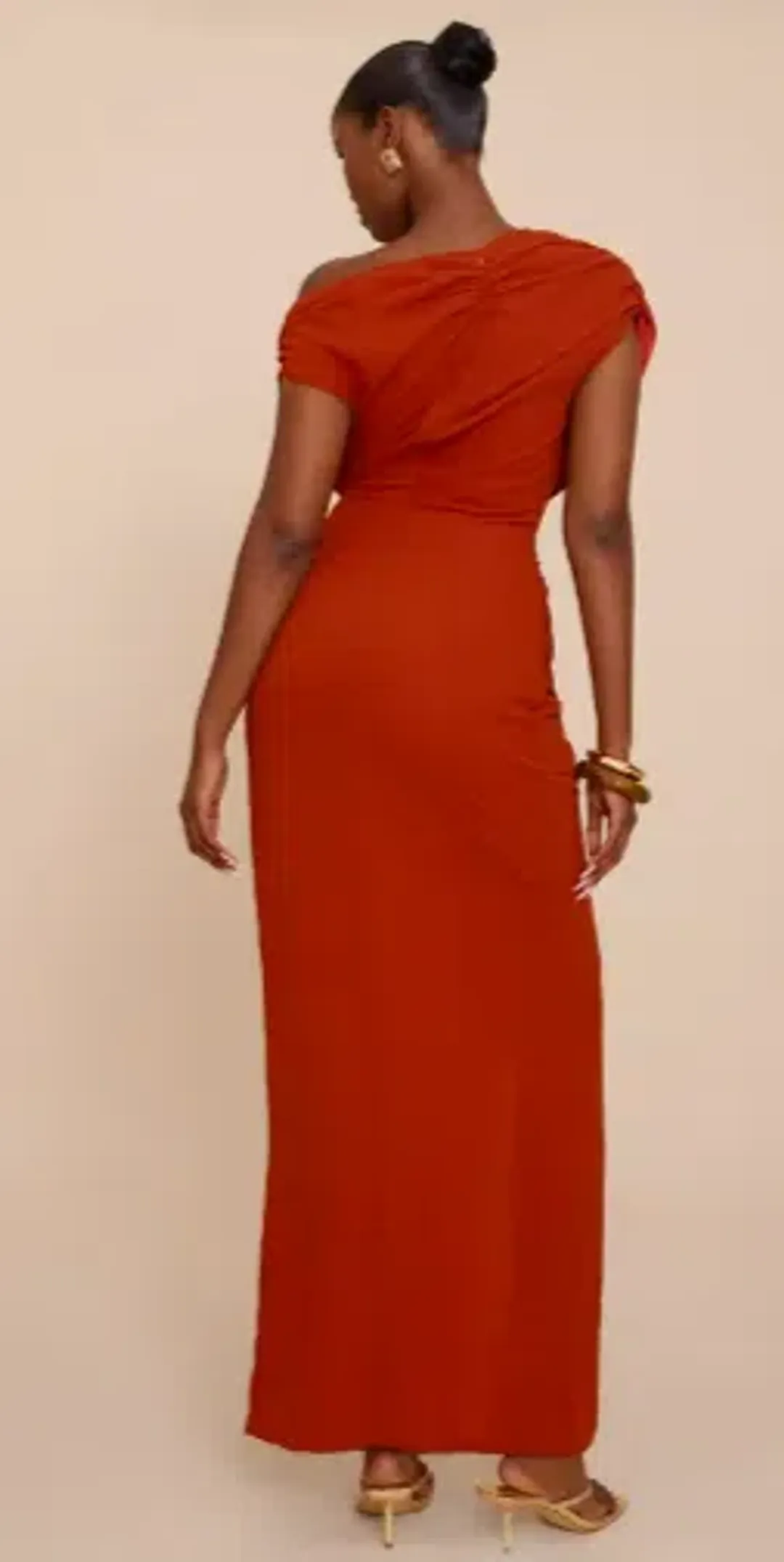 Rust Chiffon Maxi Dress - pretty little things - size 12 for rent on The Volte - main image