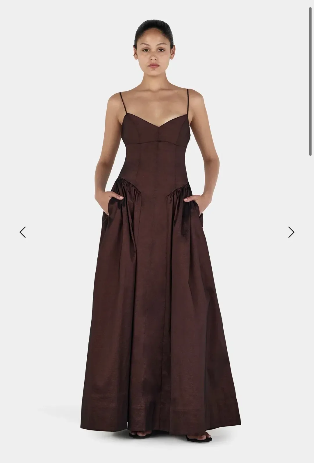 Hansen & Gretel Bellini Gown Chocolate XXS for rent on The Volte - main image