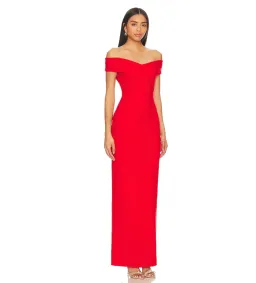 Solace London Ines Maxi Dress in Red Size AU10 for rent on The Volte - image 2