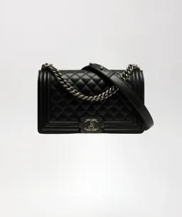 Boy Chanel Black Medium Handbag  for rent on The Volte - image 1