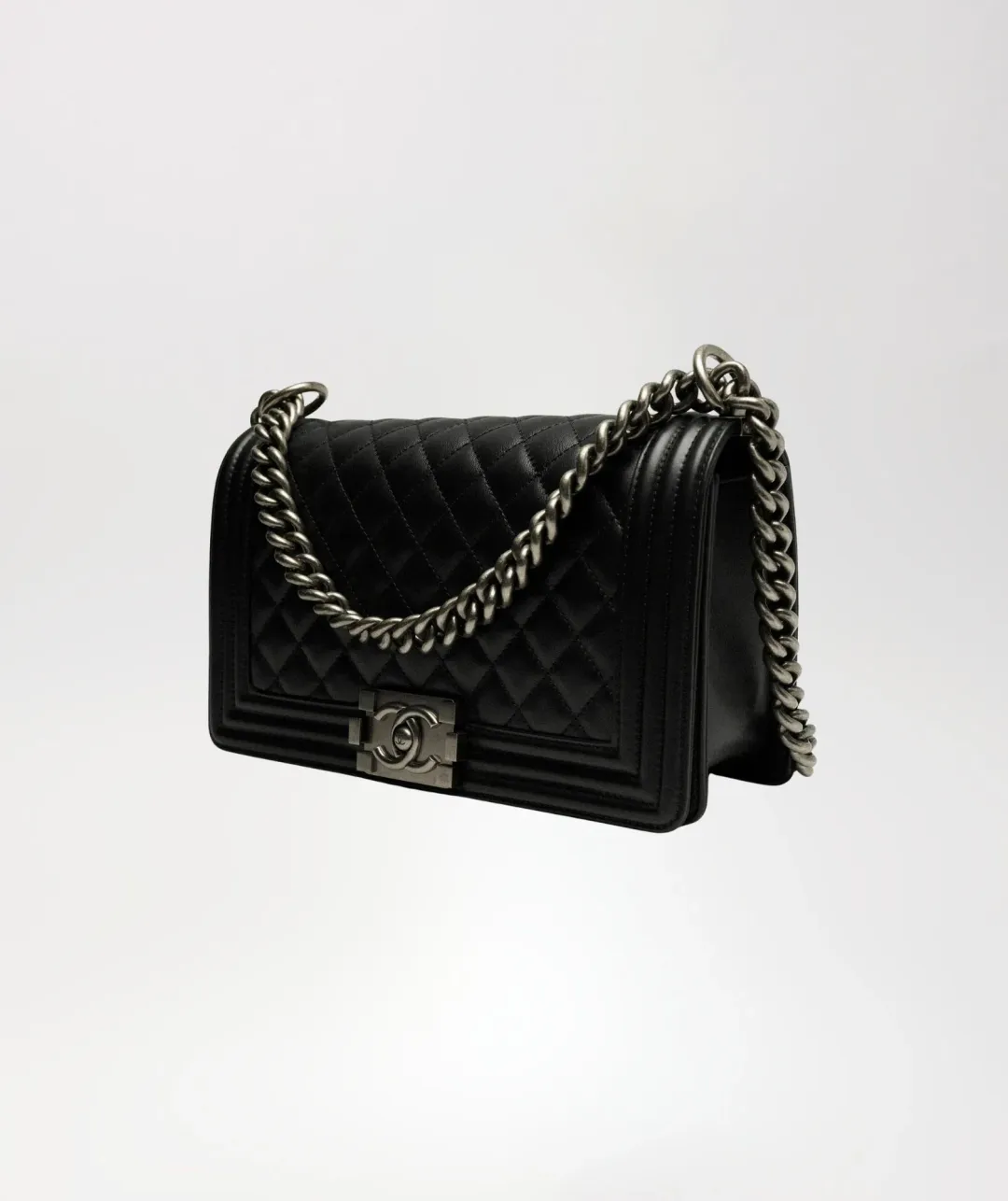 Boy Chanel Black Medium Handbag  for rent on The Volte - main image