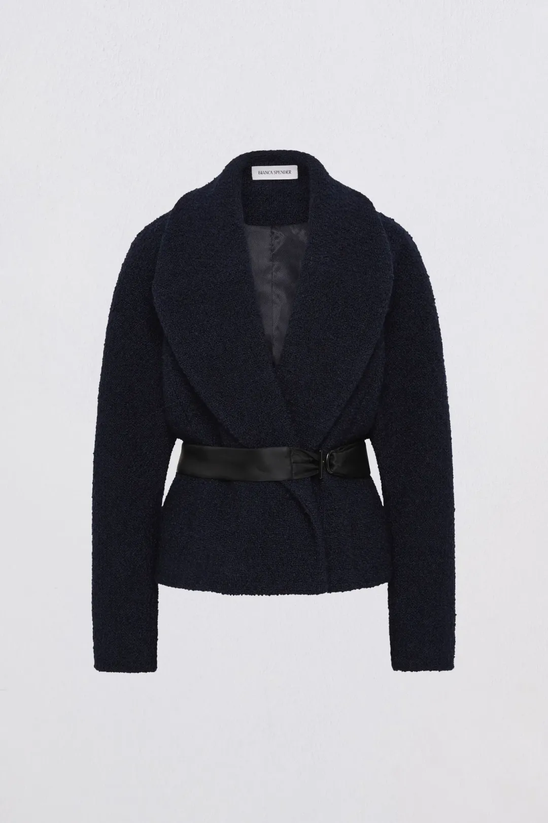 Bianca Spender Boucle Tweed Evolve Jacket Navy Size 8 for rent on The Volte - main image