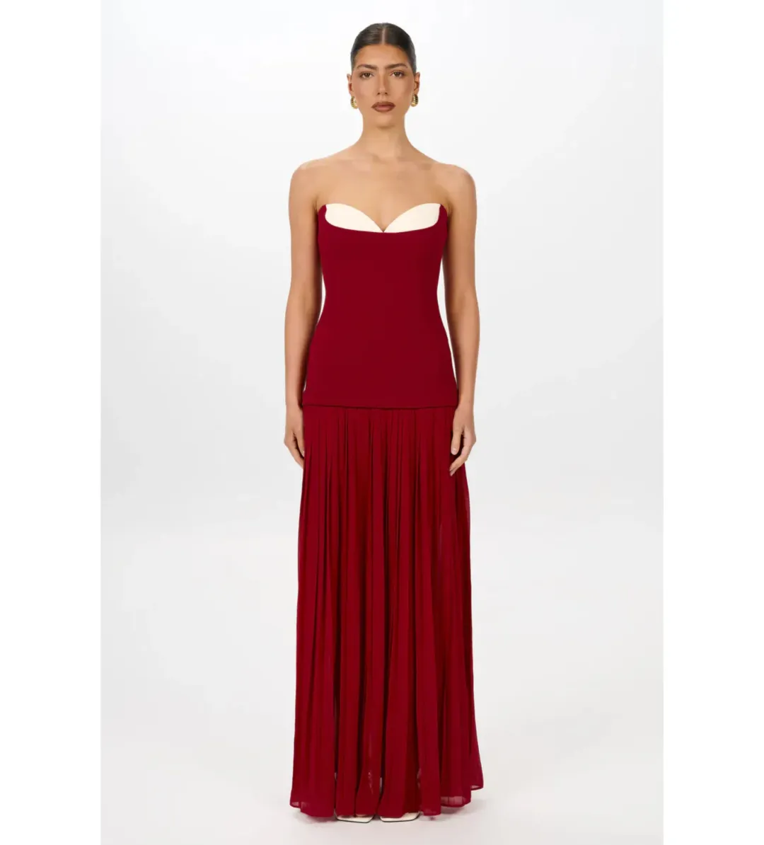 She is Olla Nicolette Dress in Raspberry Size S/AU8 for rent on The Volte - main image