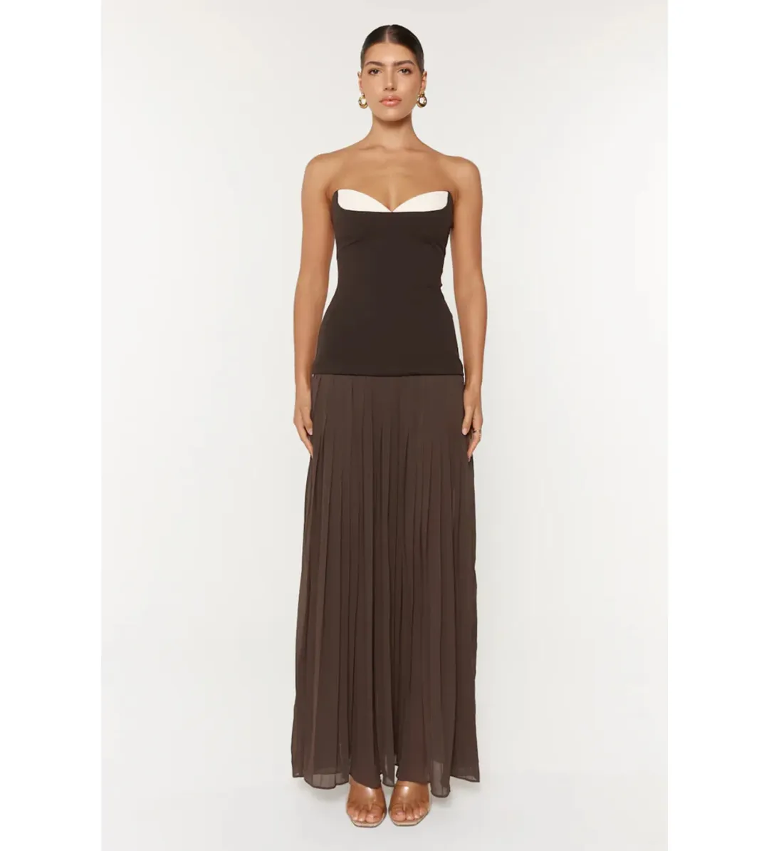 She Is Olla Nicolette Dress in Espresso Size S/AU8 for rent on The Volte - main image