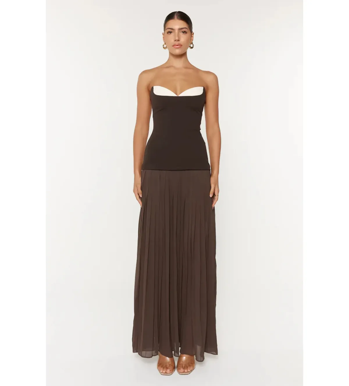 She Is Olla Nicolette Dress in Espresso Size S/AU8 for rent on The Volte - main image