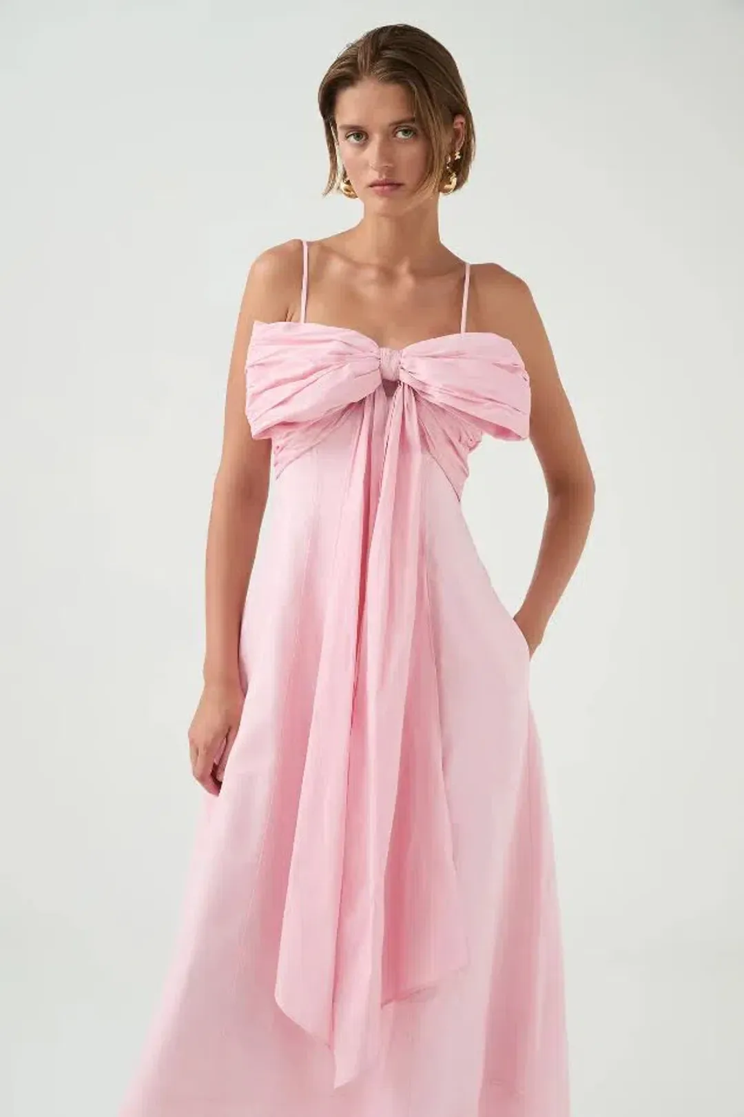 🩷New AJE Scarlett Bow Midi Dress - Size 14 - Cherry Blossom Pink🩷 for rent on The Volte - main image
