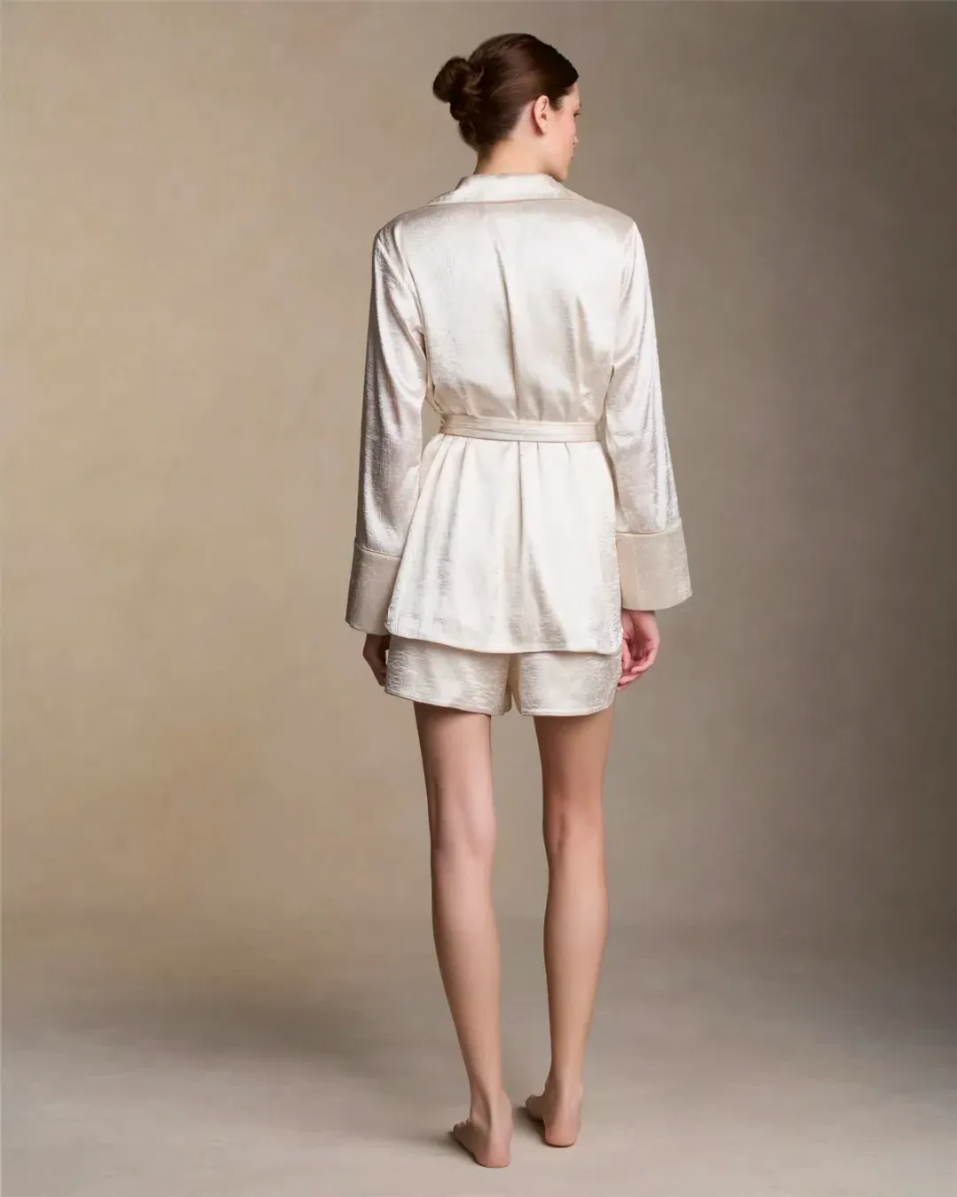Danielle Frankel Ivory Silk Loungewear Set Size M for rent on The Volte - main image
