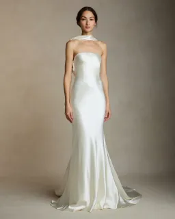 Daniel Frankel River Dress Silk Wool Strapless Size 2 for rent on The Volte - image 2