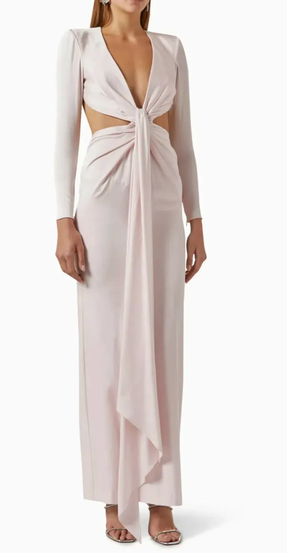 Alex Perry Dalten Pink Long Sleeve Backless Dress Size 10 for rent on The Volte - main image