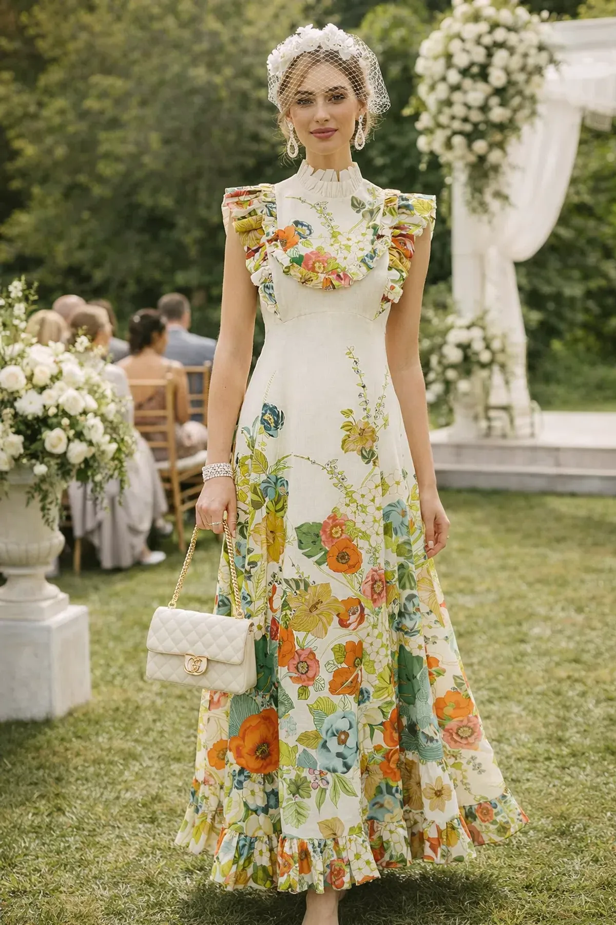 Alemais Constance Midi Dress Multi Size 16 for rent on The Volte - main image