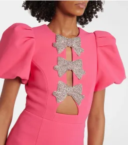Rebecca Vallance Posey Puff Sleeve Midi Dress Pink size 12 for rent on The Volte - image 4