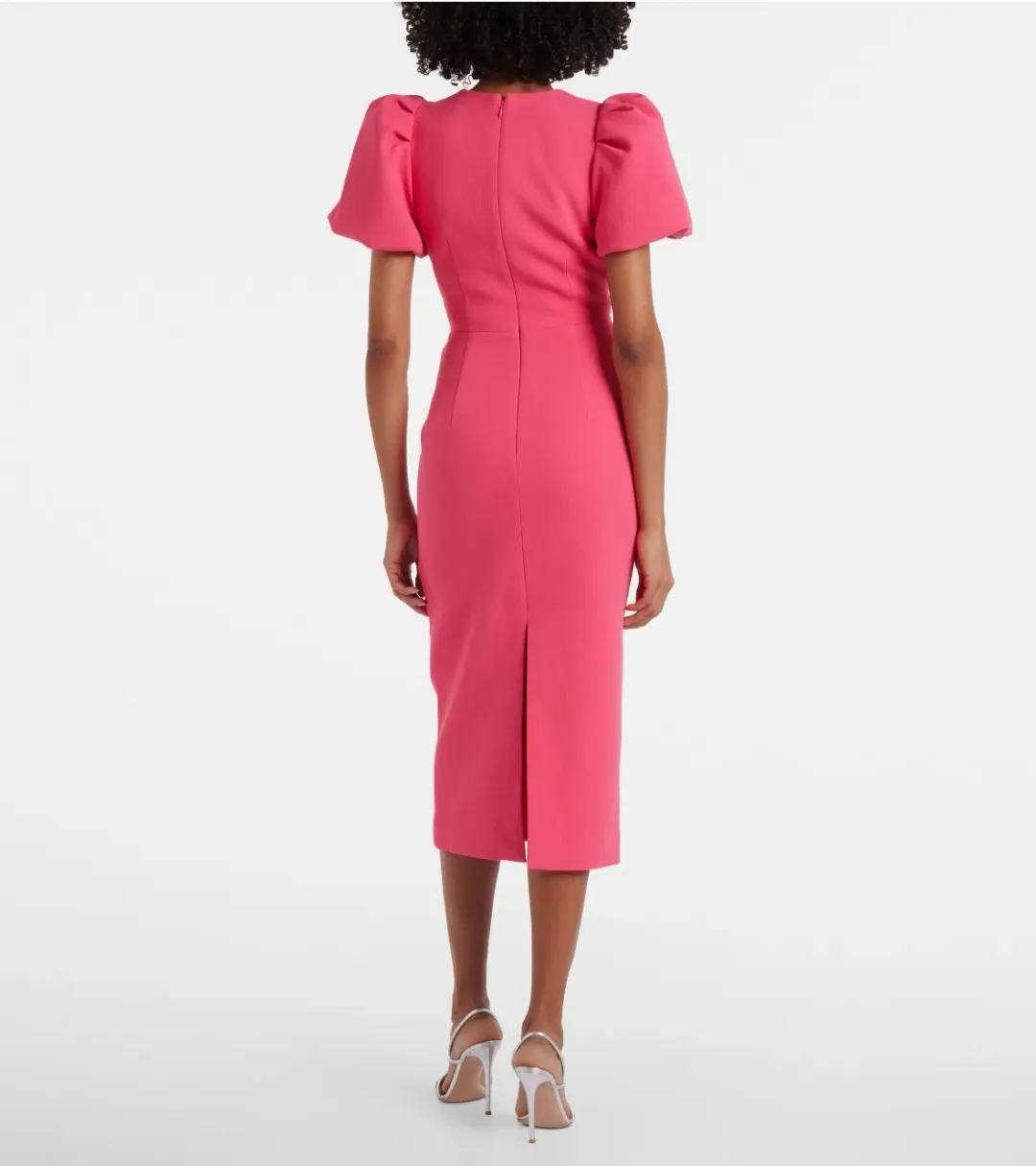 Rebecca Vallance Posey Puff Sleeve Midi Dress Pink size 12 for rent on The Volte - main image