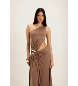 Ance Gria Serena Gown in Taupe Size S/AU8 for rent on The Volte - image 2