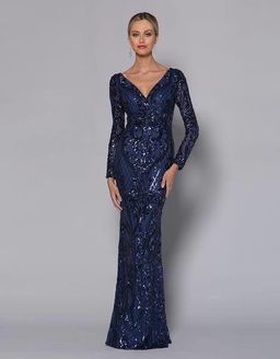 Navy Long Sleeve Sequin Bariano  for rent on The Volte - image 1