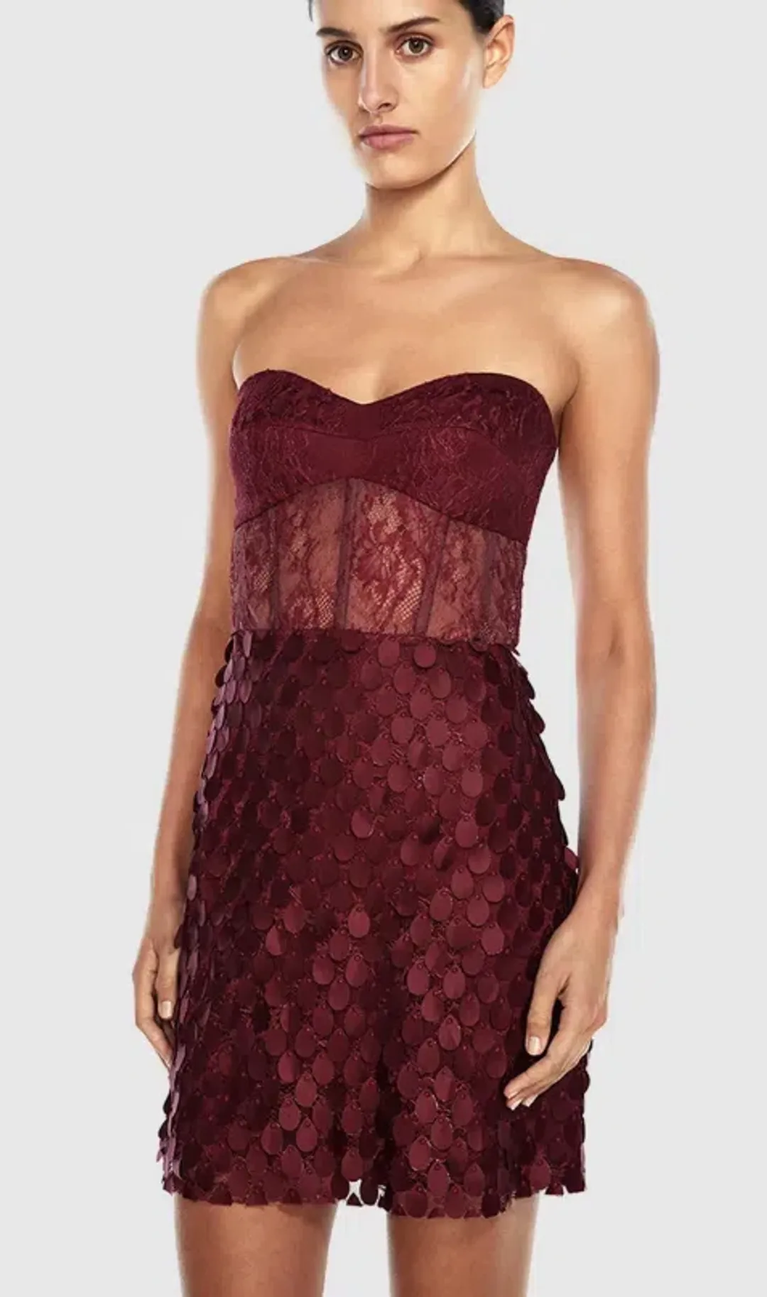 MANNING CARTELL SUPREME EXTREME MINI DRESS SIZE 12 - CRANBERRY COLOUR for rent on The Volte - main image