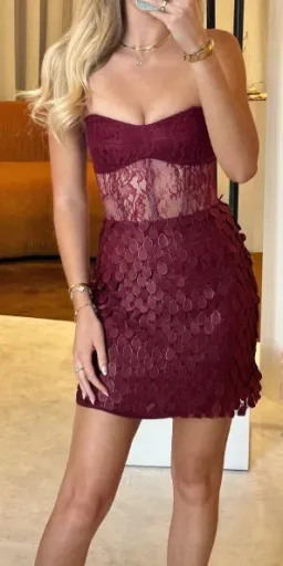 MANNING CARTELL SUPREME EXTREME MINI DRESS SIZE 12 - CRANBERRY COLOUR for rent on The Volte - image 1