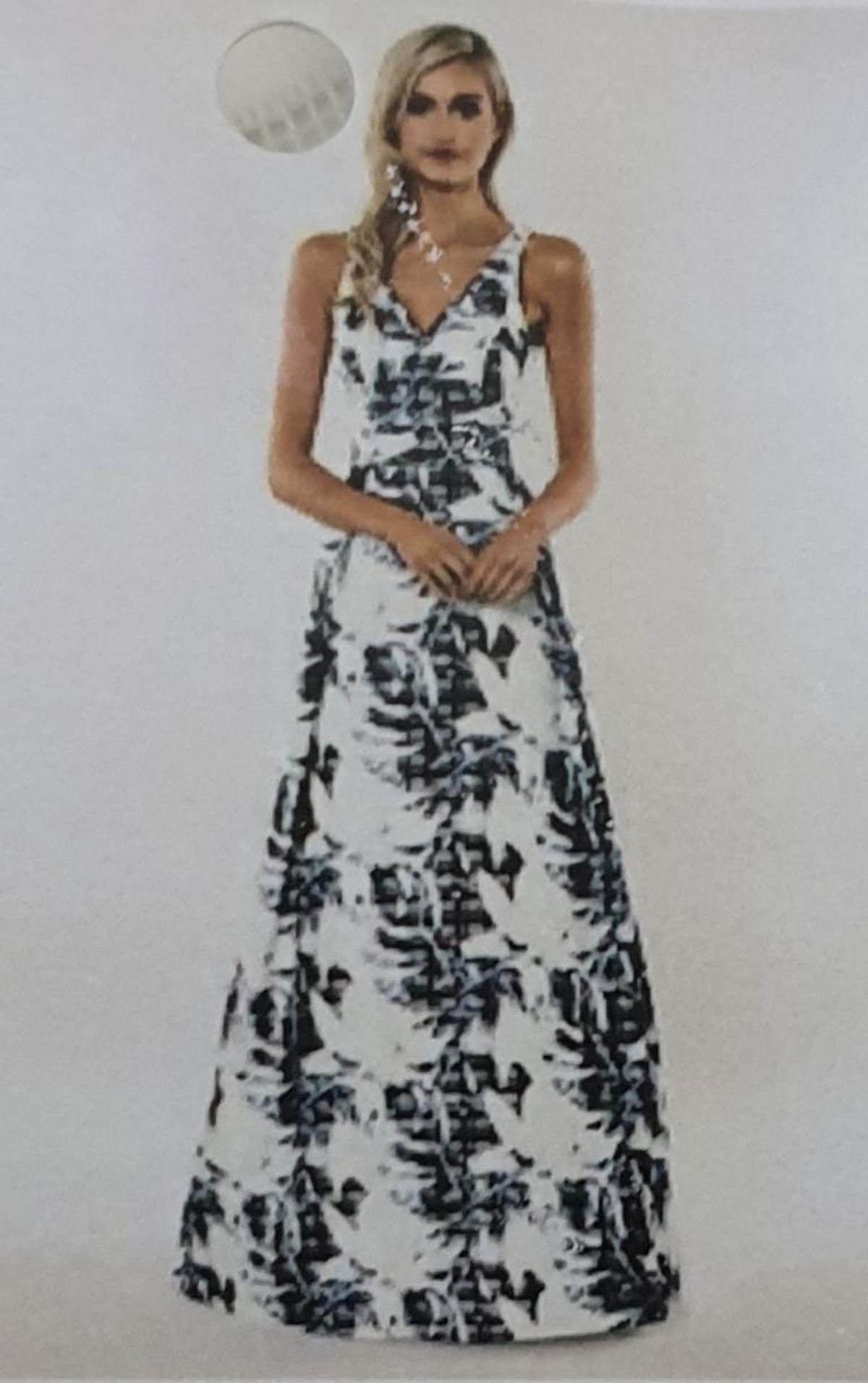 Bariano Blue and White Floral Beauty Custom Made Dress Print Size 8 for rent on The Volte - main image