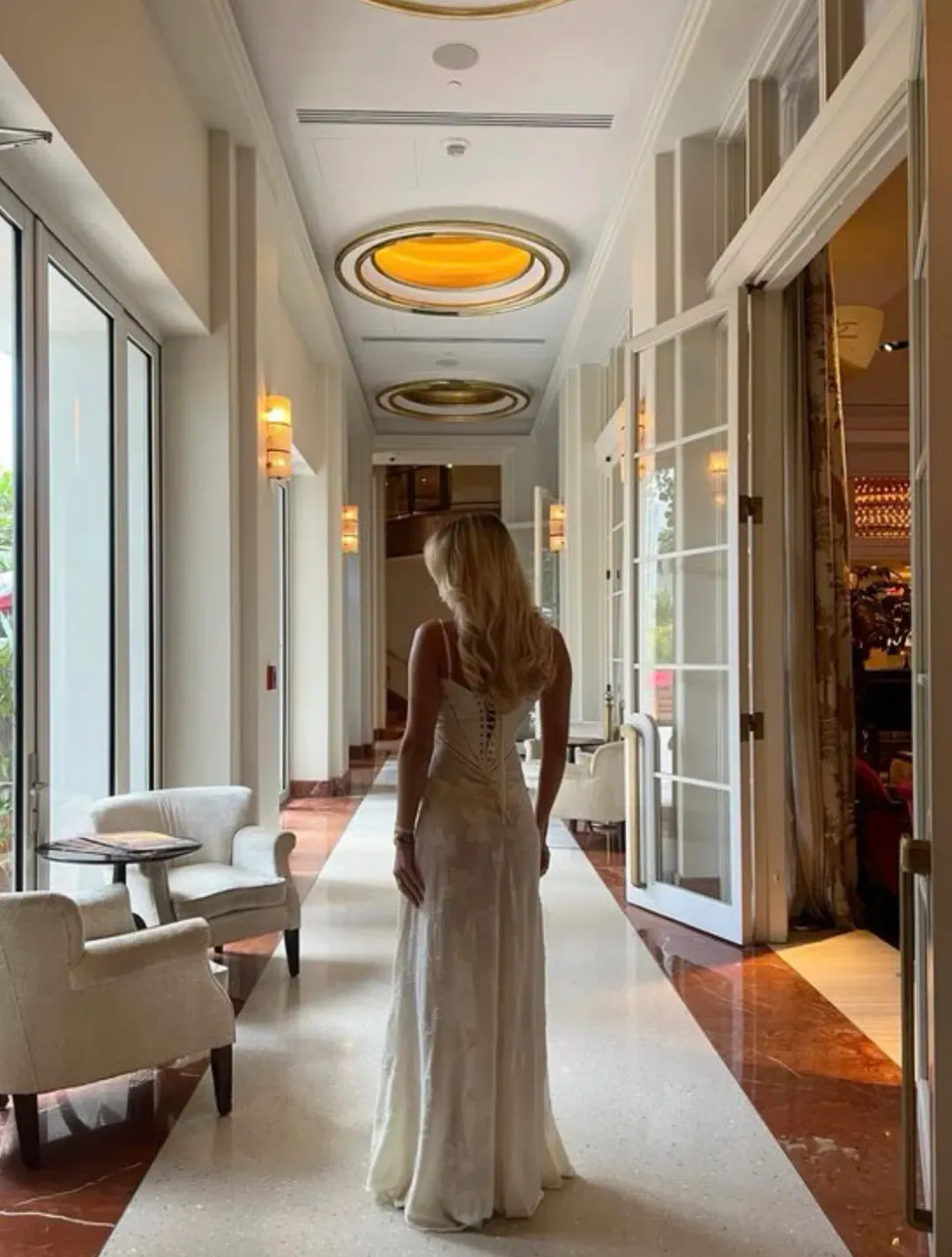 House of CB Seren Dress in vintage white size XS  for rent on The Volte - main image