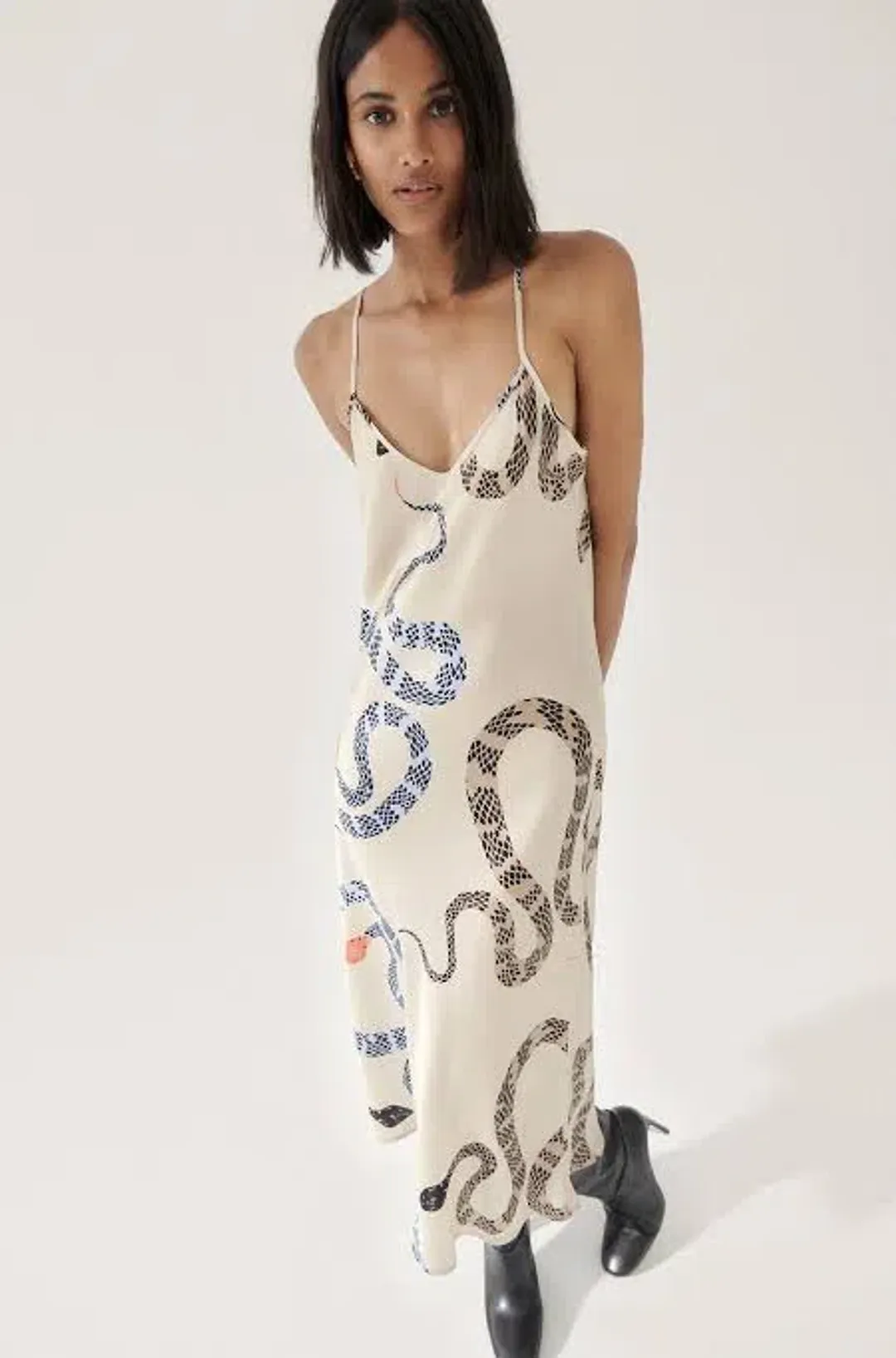 Silk Laundry Hazelnut Snake 90s Slip Dress XS for rent on The Volte - main image