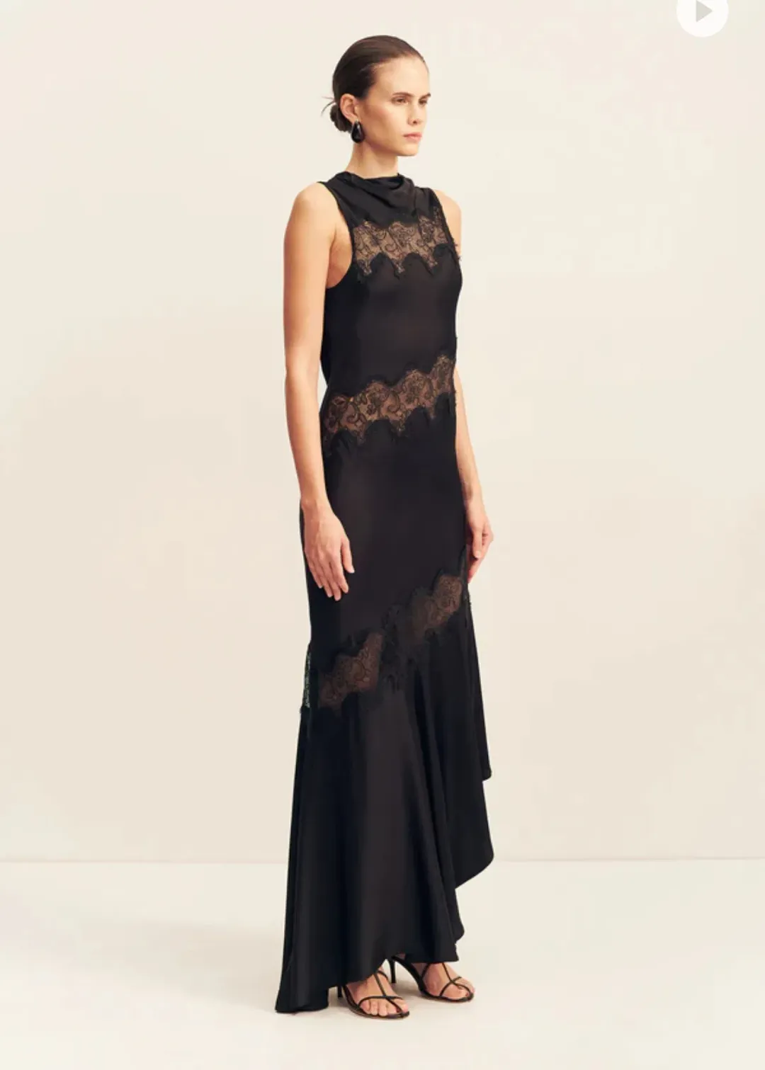 Shona Joy Simona Asymmetrical Panelled Maxi Dress - Black size 6 for rent on The Volte - main image