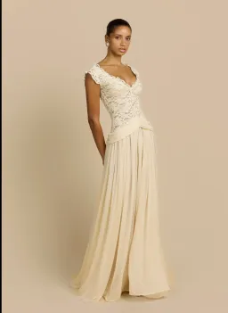 Arcina Ori ARABELLA DRESS BEIGE size Medium for rent on The Volte - image 3