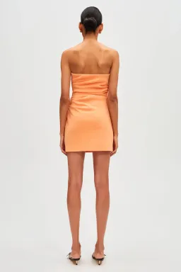 Misha Alston Crepe Mini Dress Tangerine Size M for rent on The Volte - image 2