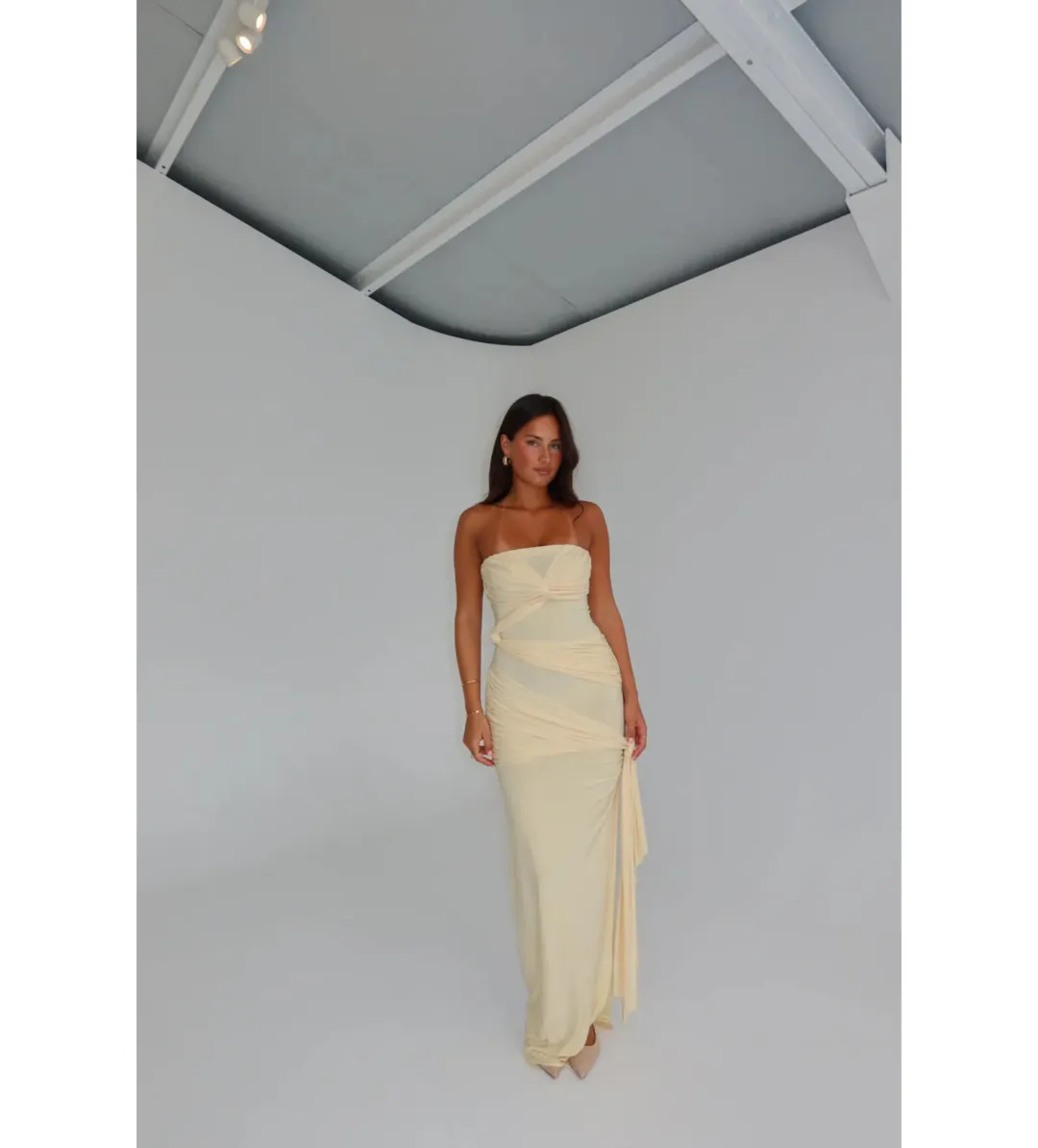 Natalie Rolt Miranda Gown in Yellow Size 0/AU6 for rent on The Volte - main image