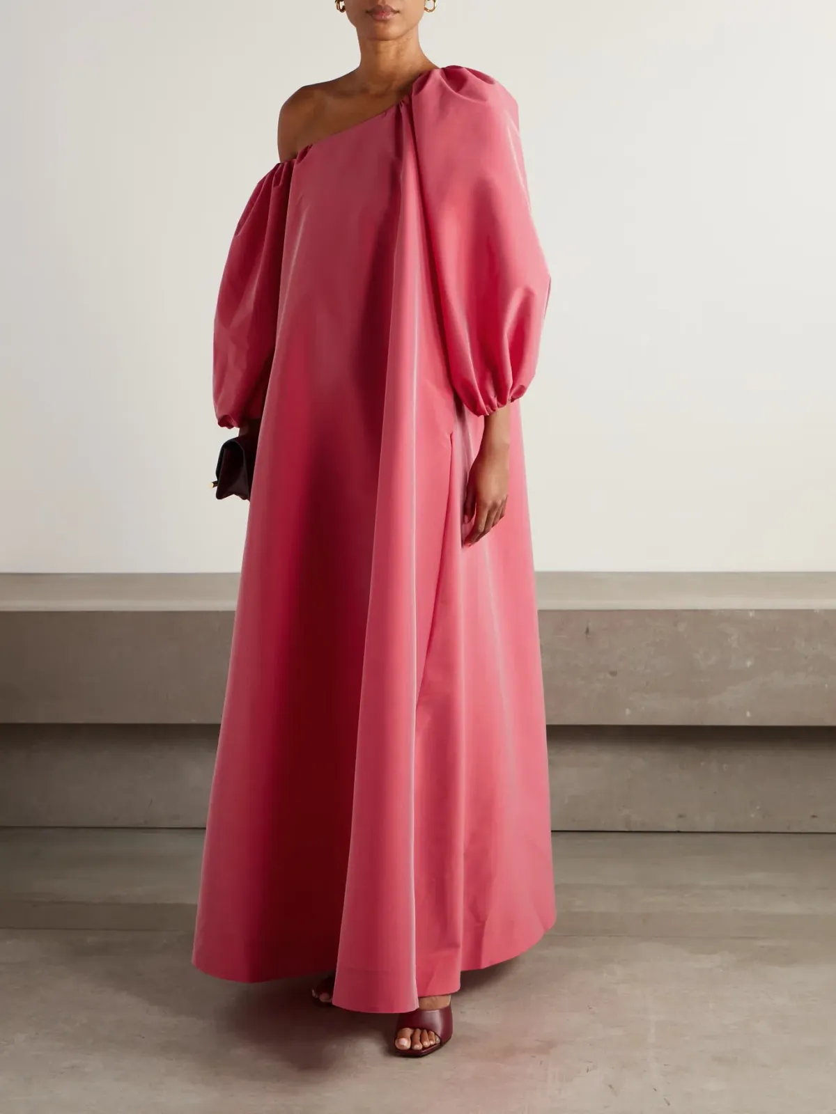 Nathalie off-the-shoulder taffeta gown for rent on The Volte - main image