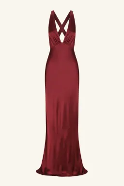 Shona Joy Elia Plunge Cross Back Maxi Dress for rent on The Volte - image 1