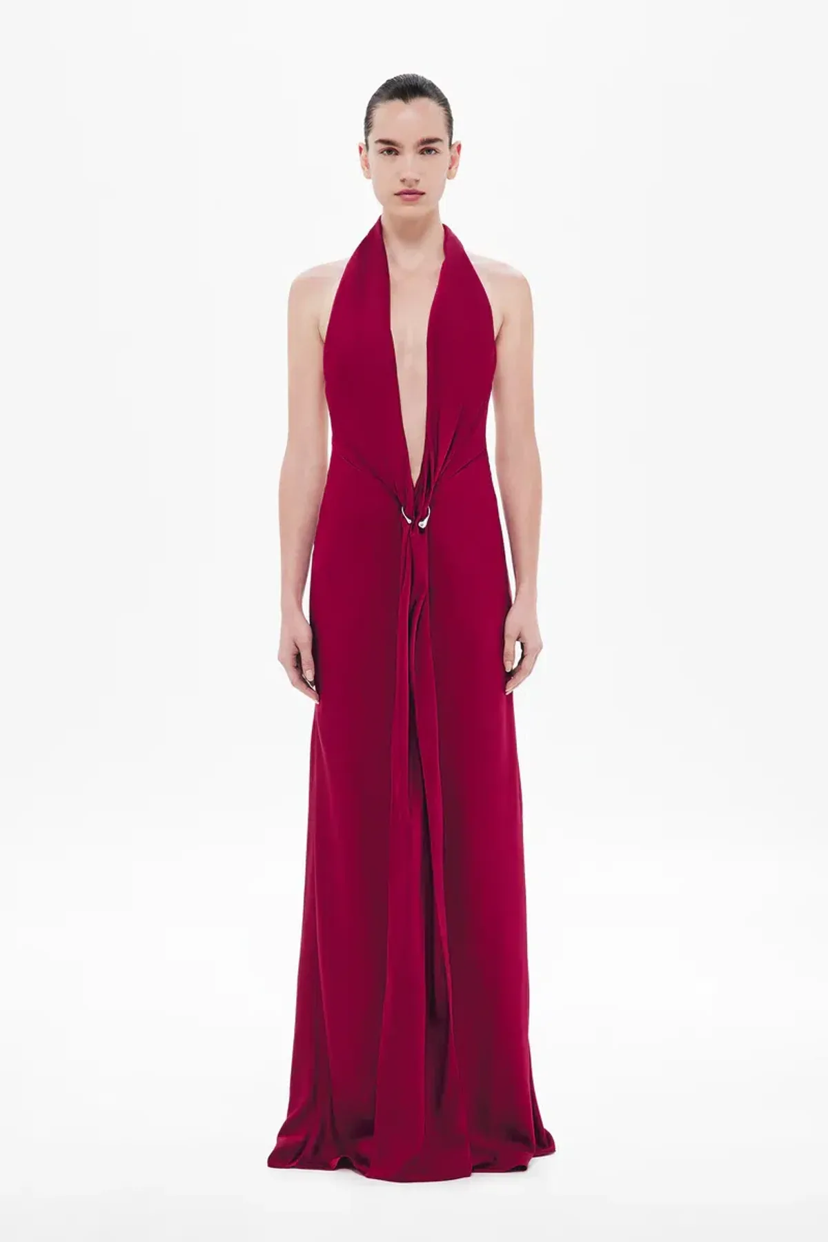 Misha, The Donna Satin Dress, Jester Red, size 10 for rent on The Volte - main image