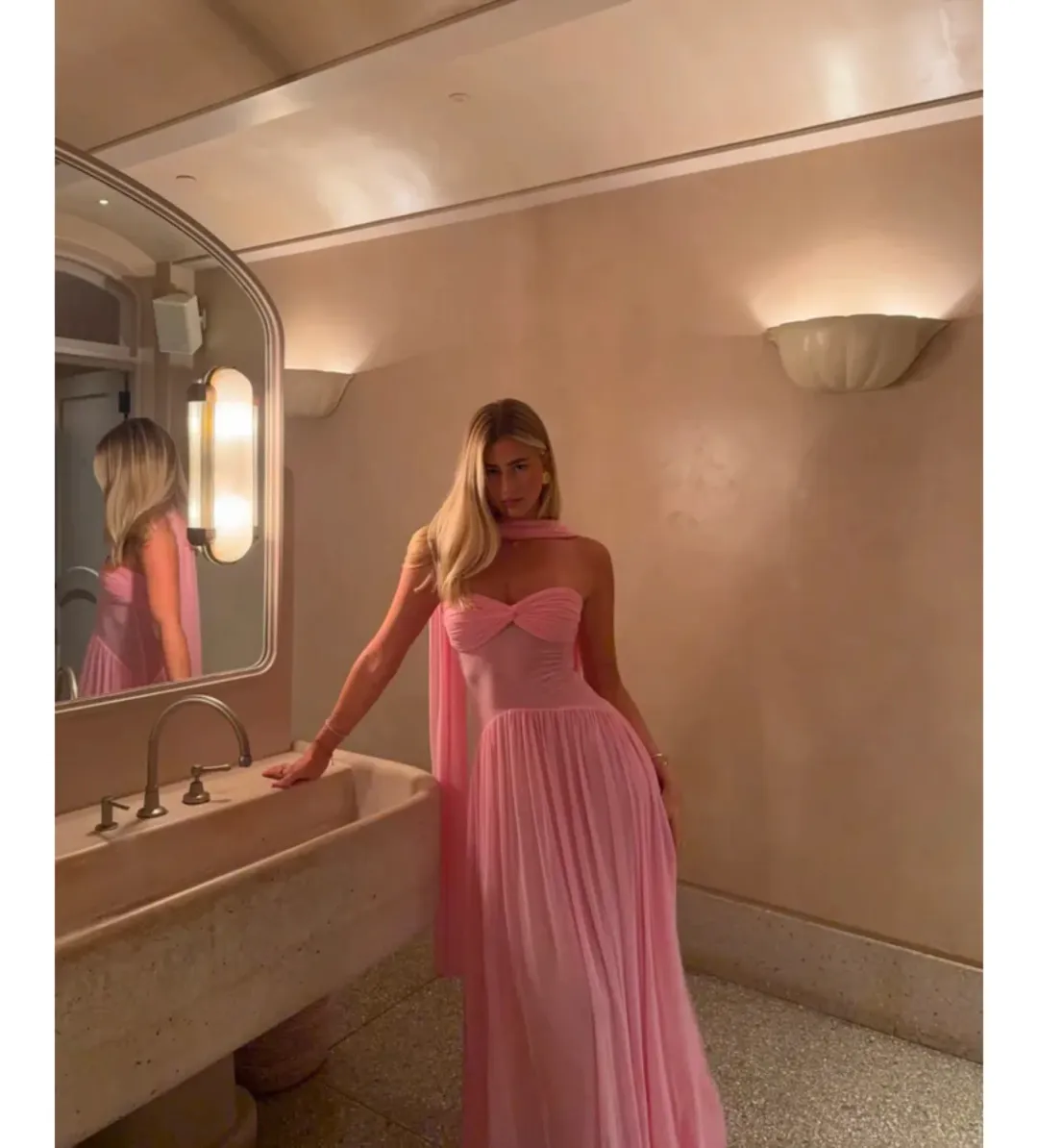 Raphaella Santana Ophelia Dress in Pink Size M/AU10 for rent on The Volte - main image