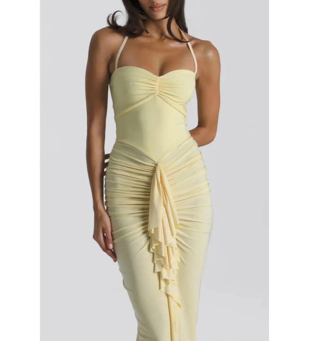 Natalie Rolt Shontae Gown in Lemon Size 1/AU8 for rent on The Volte - main image