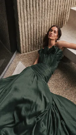 Aje Aquiline Gown in Hunter Green Size 12 for rent on The Volte - image 1