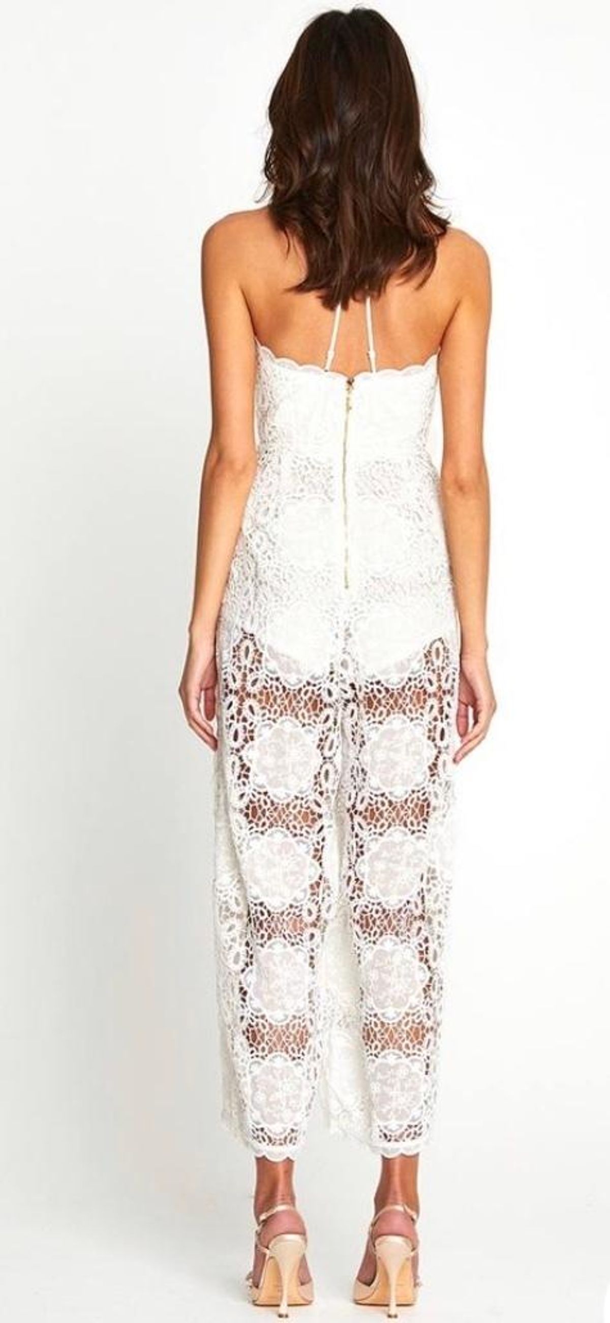 Alice McCall Diamond Veins Jumpsuit in Porcelain in Size 6 for rent on The Volte - main image