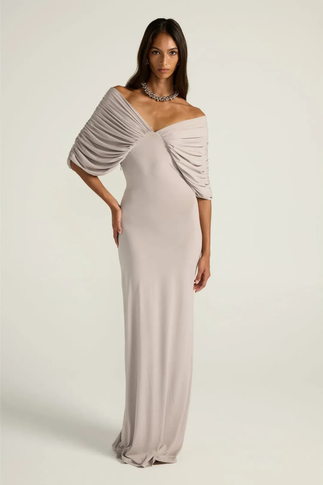 Ance Gria Neve Maxi Dress in Silver Grey Size M / AU 10 for rent on The Volte - main image