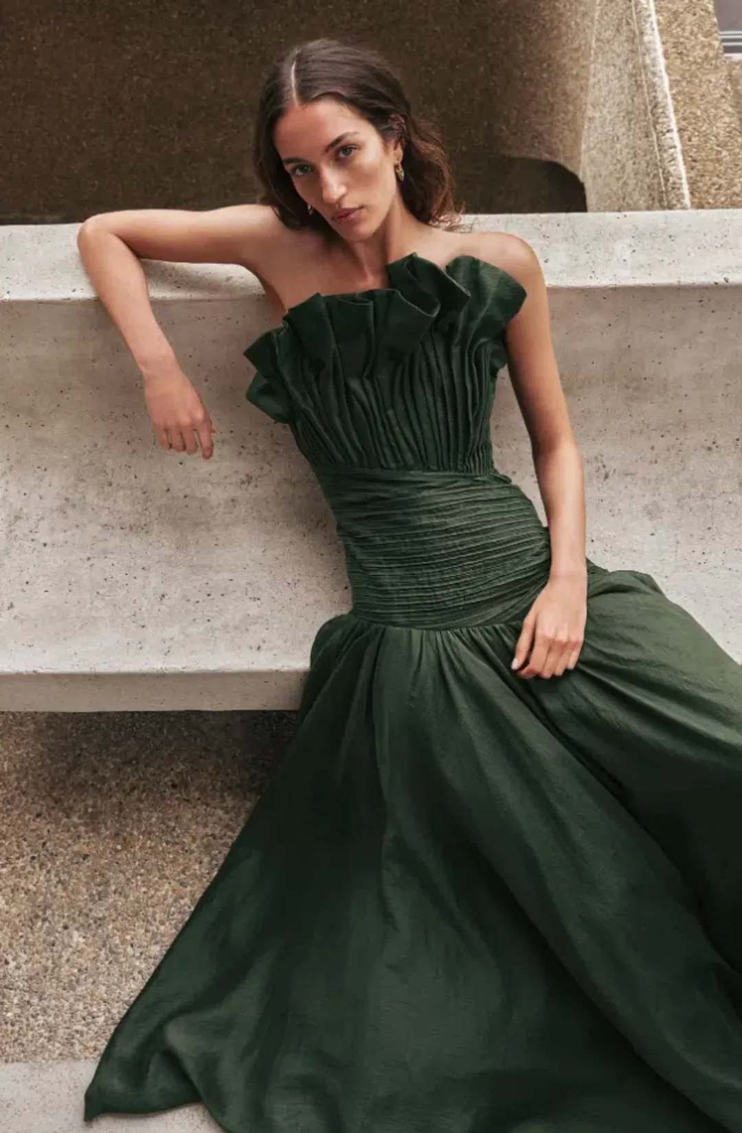 AQUILINE GOWN | HUNTER GREEN - SIZE 6 for rent on The Volte - main image