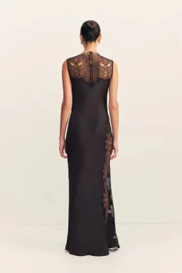 Shona Joy Jamila Lace High Neck Maxi Dress - Black; size 8 for rent on The Volte - image 4