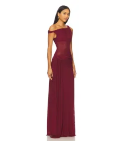 Misha Sisal Mesh Dress in Port Size XXS/AU4 for rent on The Volte - image 3