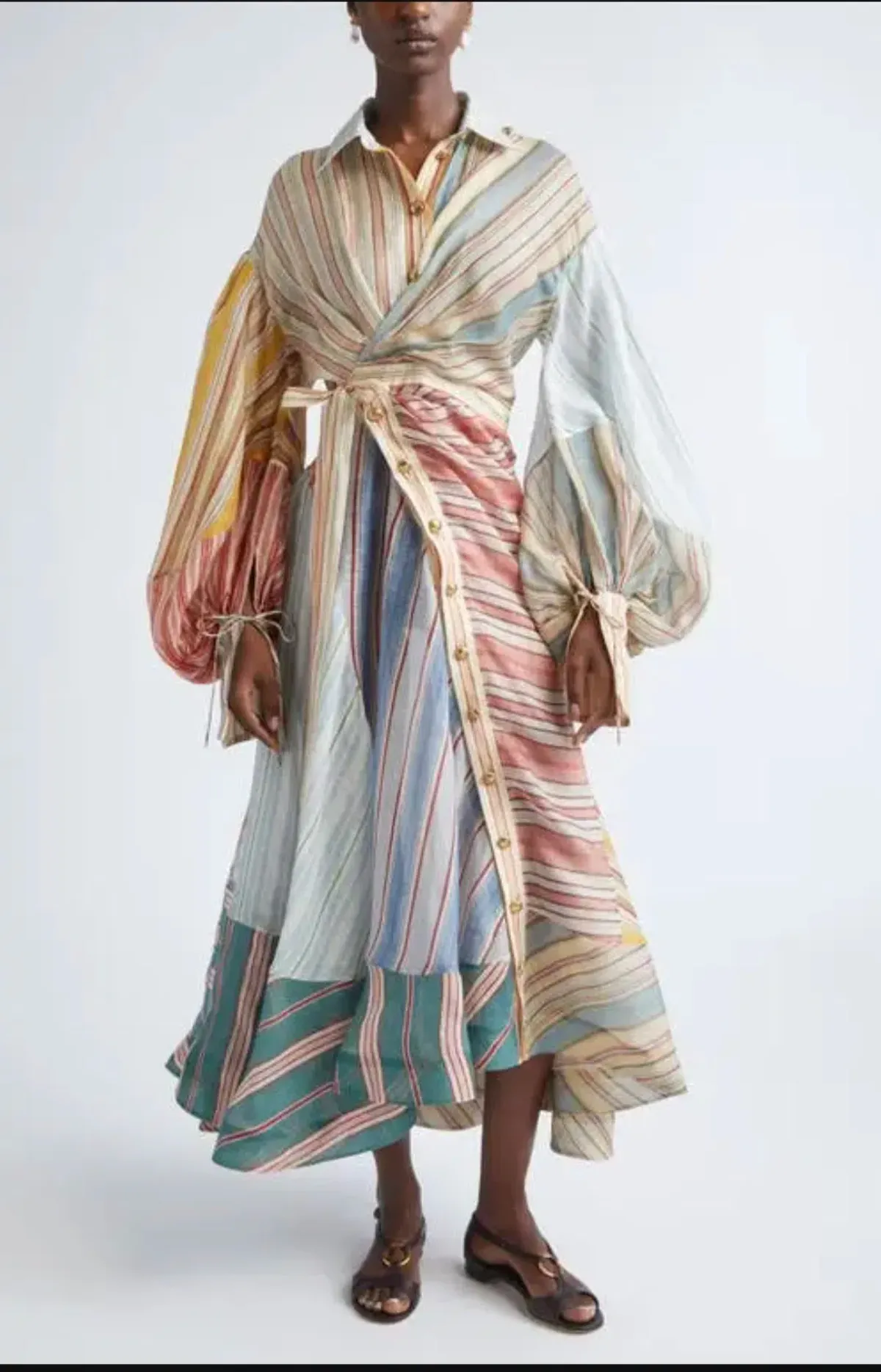Zimmermann Rebellion Striped Midi  for rent on The Volte - main image