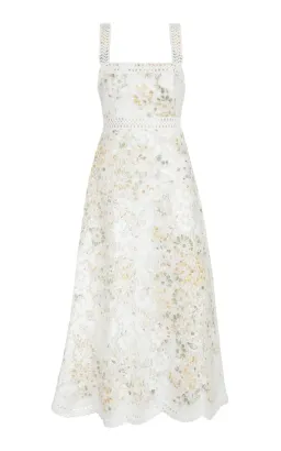 ZIMMERMANN AMELIE EMBROIDERED MIDI DRESS | Size OP AU 6 for rent on The Volte - image 2