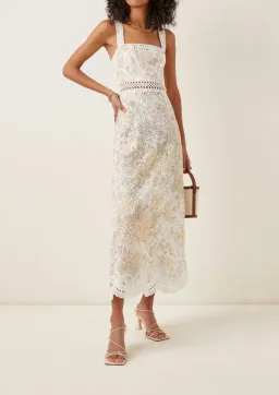 ZIMMERMANN AMELIE EMBROIDERED MIDI DRESS | Size OP AU 6 for rent on The Volte - image 1