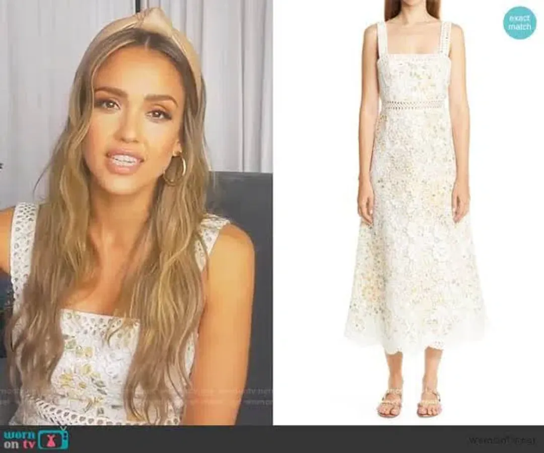 ZIMMERMANN AMELIE EMBROIDERED MIDI DRESS | Size OP AU 6 for rent on The Volte - main image