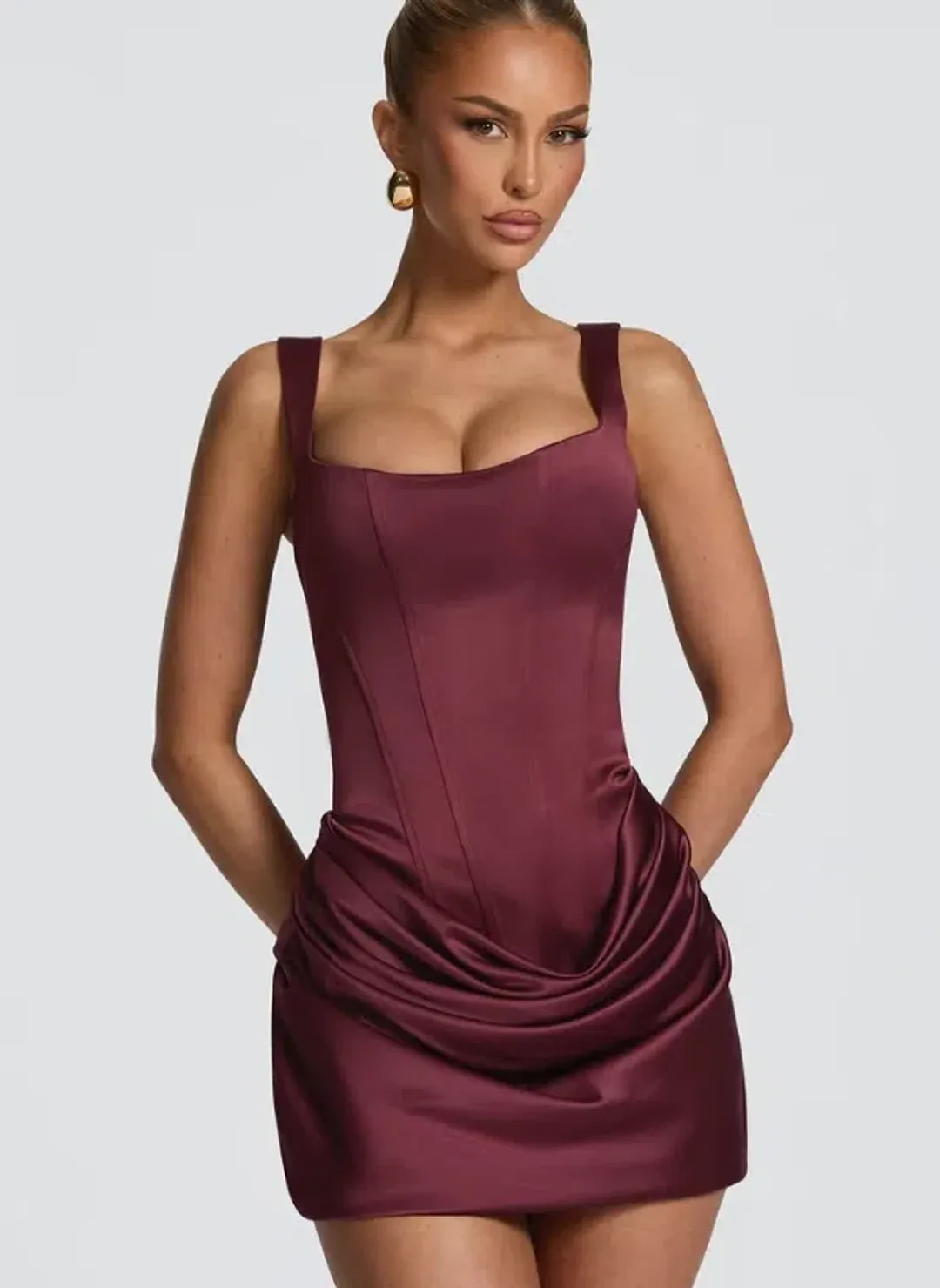 Babyboo Fashion Imogen Mini Dress Cherry Lacquer 6 for rent on The Volte - main image